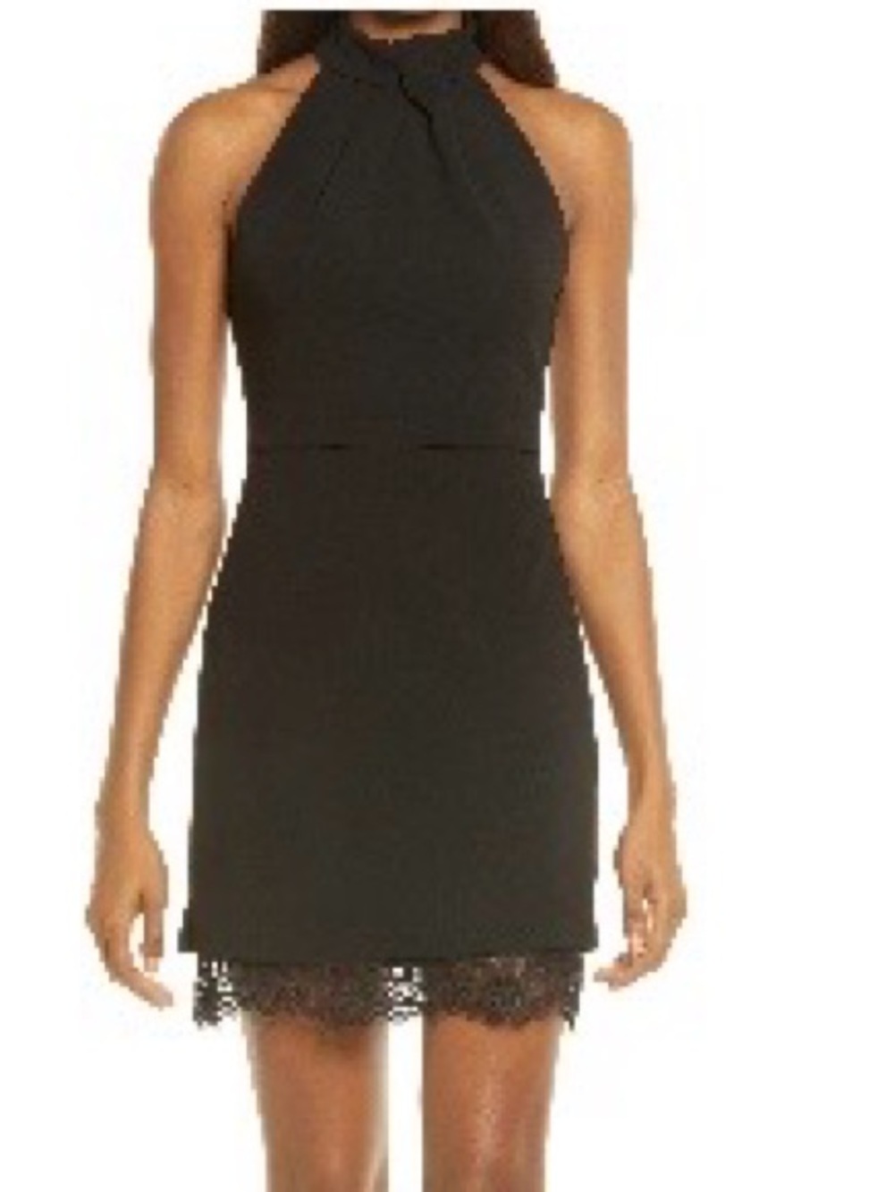 Classic Black Lace-Hem Mini Dress